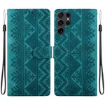 Custodia per telefono in ecopelle con motivo etnico in rilievo, For Galaxy S25 Ultra 5G, For Galaxy S24 FE 5G, For Galaxy S24 Ultra 5G, For Galaxy S24+ 5G