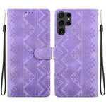 Custodia per telefono in ecopelle con motivo etnico in rilievo, For Galaxy S25 Ultra 5G, For Galaxy S24 FE 5G, For Galaxy S24 Ultra 5G, For Galaxy S24+ 5G