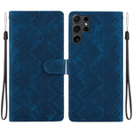 Custodia per telefono in ecopelle con motivo etnico in rilievo, For Galaxy S25 Ultra 5G, For Galaxy S24 FE 5G, For Galaxy S24 Ultra 5G, For Galaxy S24+ 5G