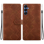 Custodia per telefono in ecopelle con motivo etnico in rilievo, For Galaxy S25 FE 5G, For Galaxy S25 Edge 5G, For Galaxy S25 5G, For Galaxy S25+ 5G