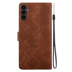 Custodia per telefono in ecopelle con motivo etnico in rilievo, For Galaxy S25 FE 5G, For Galaxy S25 Edge 5G, For Galaxy S25 5G, For Galaxy S25+ 5G
