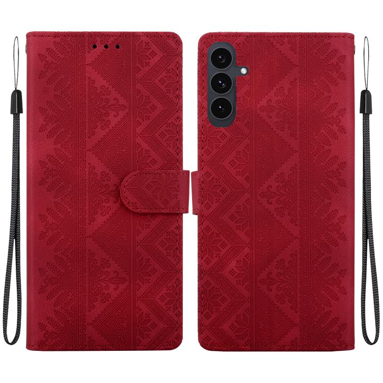 Custodia per telefono in ecopelle con motivo etnico in rilievo, For Galaxy S25 FE 5G, For Galaxy S25 Edge 5G, For Galaxy S25 5G, For Galaxy S25+ 5G