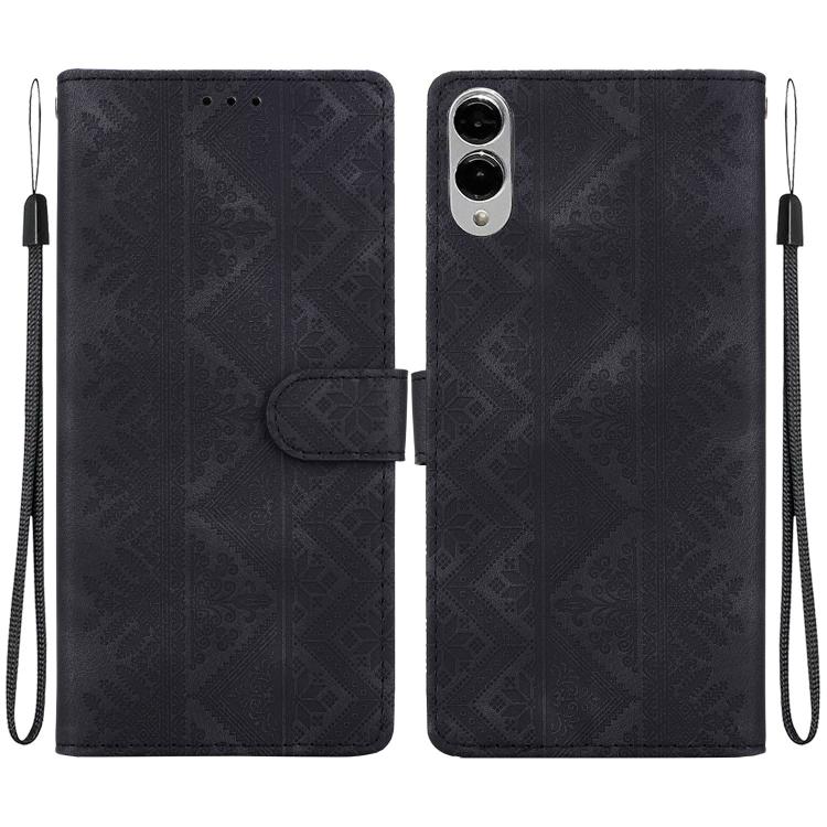 Custodia per telefono in ecopelle con motivo etnico in rilievo, For Galaxy S25 FE 5G, For Galaxy S25 Edge 5G, For Galaxy S25 5G, For Galaxy S25+ 5G