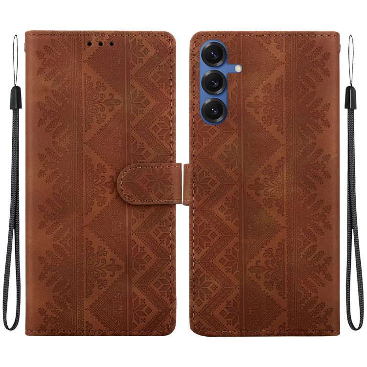 Custodia per telefono in ecopelle con motivo etnico in rilievo, For Galaxy S25 FE 5G, For Galaxy S25 Edge 5G, For Galaxy S25 5G, For Galaxy S25+ 5G
