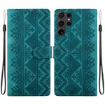 Custodia per telefono in ecopelle con motivo etnico in rilievo, For Galaxy S25 Ultra 5G, For Galaxy S24 FE 5G, For Galaxy S24 Ultra 5G, For Galaxy S24+ 5G