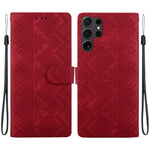 Custodia per telefono in ecopelle con motivo etnico in rilievo, For Galaxy S25 Ultra 5G, For Galaxy S24 FE 5G, For Galaxy S24 Ultra 5G, For Galaxy S24+ 5G