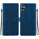 Custodia per telefono in ecopelle con motivo etnico in rilievo, For Galaxy S25 Ultra 5G, For Galaxy S24 FE 5G, For Galaxy S24 Ultra 5G, For Galaxy S24+ 5G