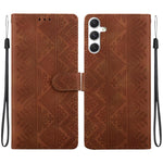 Custodia per telefono in ecopelle con motivo etnico in rilievo, For Galaxy S24 5G, For Galaxy S23 FE 5G, For Galaxy S23 Ultra 5G, For Galaxy S23+ 5G