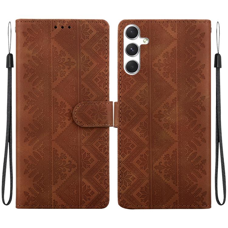 Custodia per telefono in ecopelle con motivo etnico in rilievo, For Galaxy S24 5G, For Galaxy S23 FE 5G, For Galaxy S23 Ultra 5G, For Galaxy S23+ 5G