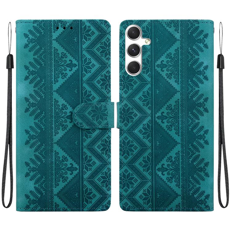 Custodia per telefono in ecopelle con motivo etnico in rilievo, For Galaxy S24 5G, For Galaxy S23 FE 5G, For Galaxy S23 Ultra 5G, For Galaxy S23+ 5G
