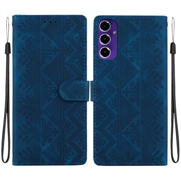 Custodia per telefono in ecopelle con motivo etnico in rilievo, For Galaxy S25 Ultra 5G, For Galaxy S24 FE 5G, For Galaxy S24 Ultra 5G, For Galaxy S24+ 5G