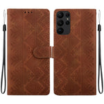 Custodia per telefono in ecopelle con motivo etnico in rilievo, For Galaxy S24 5G, For Galaxy S23 FE 5G, For Galaxy S23 Ultra 5G, For Galaxy S23+ 5G