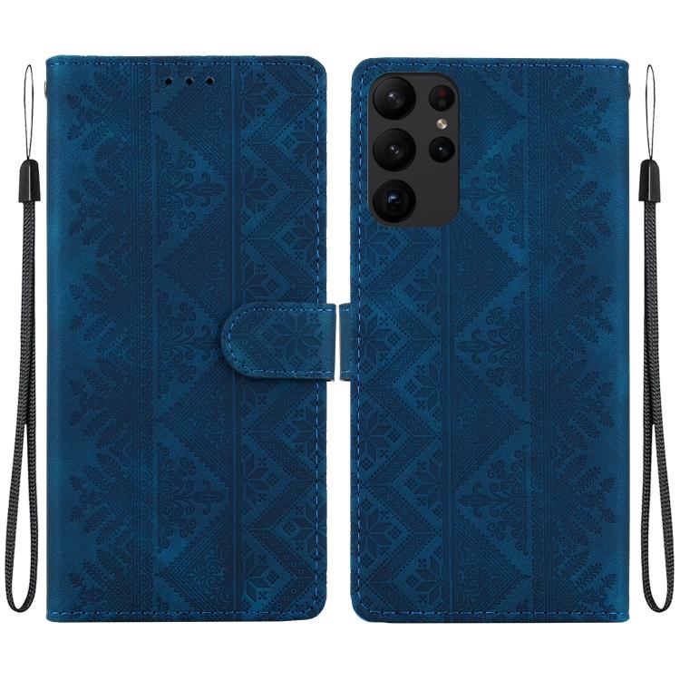 Custodia per telefono in ecopelle con motivo etnico in rilievo, For Galaxy S24 5G, For Galaxy S23 FE 5G, For Galaxy S23 Ultra 5G, For Galaxy S23+ 5G