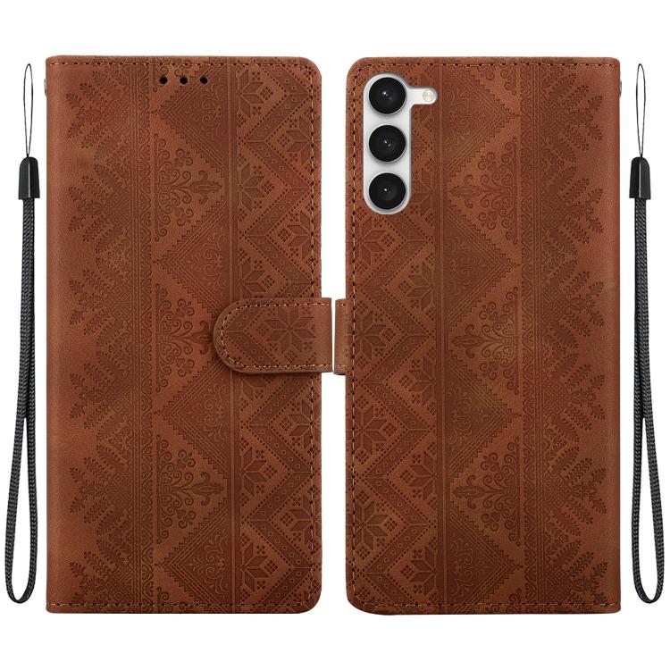 Custodia per telefono in ecopelle con motivo etnico in rilievo, For Galaxy S23 5G, For Galaxy S20 FE, For Galaxy S22 Ultra 5G, For Galaxy S22+ 5G