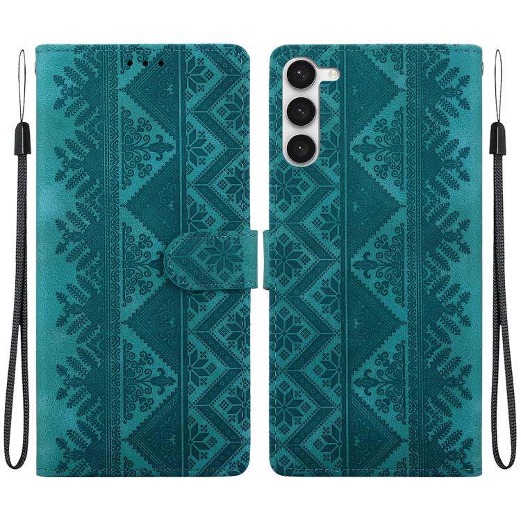 Custodia per telefono in ecopelle con motivo etnico in rilievo, For Galaxy S23 5G, For Galaxy S20 FE, For Galaxy S22 Ultra 5G, For Galaxy S22+ 5G