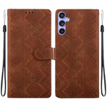 Custodia per telefono in ecopelle con motivo etnico in rilievo, For Galaxy S24 5G, For Galaxy S23 FE 5G, For Galaxy S23 Ultra 5G, For Galaxy S23+ 5G