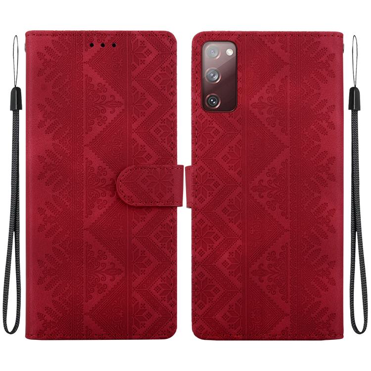 Custodia per telefono in ecopelle con motivo etnico in rilievo, For Galaxy S23 5G, For Galaxy S20 FE, For Galaxy S22 Ultra 5G, For Galaxy S22+ 5G