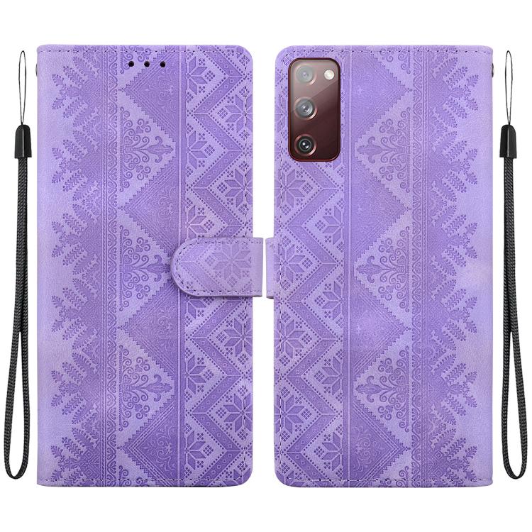 Custodia per telefono in ecopelle con motivo etnico in rilievo, For Galaxy S23 5G, For Galaxy S20 FE, For Galaxy S22 Ultra 5G, For Galaxy S22+ 5G