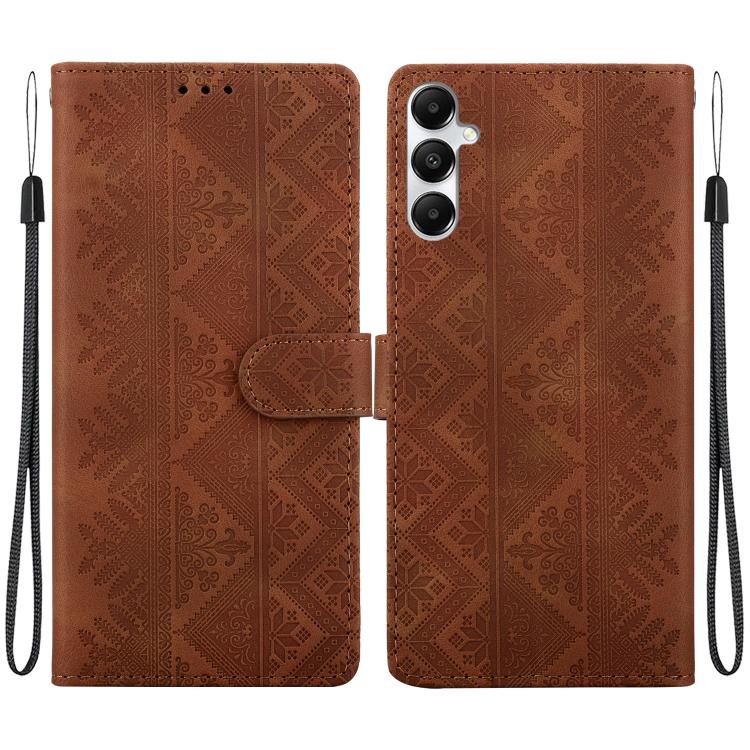 Custodia per telefono in ecopelle con motivo etnico in rilievo, For Galaxy A15 4G / 5G, For Galaxy A55 5G, For Galaxy A35 5G, For Galaxy A05s