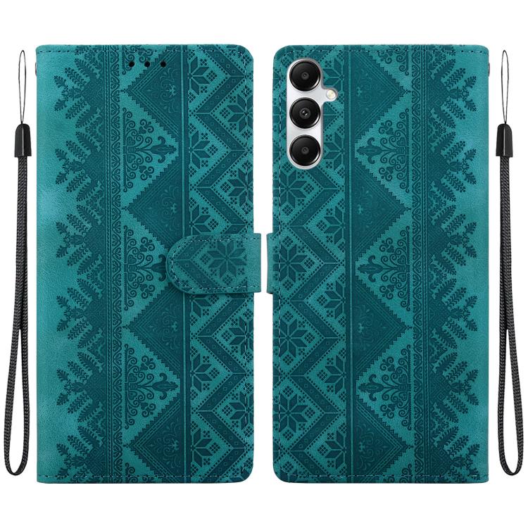 Custodia per telefono in ecopelle con motivo etnico in rilievo, For Galaxy A15 4G / 5G, For Galaxy A55 5G, For Galaxy A35 5G, For Galaxy A05s