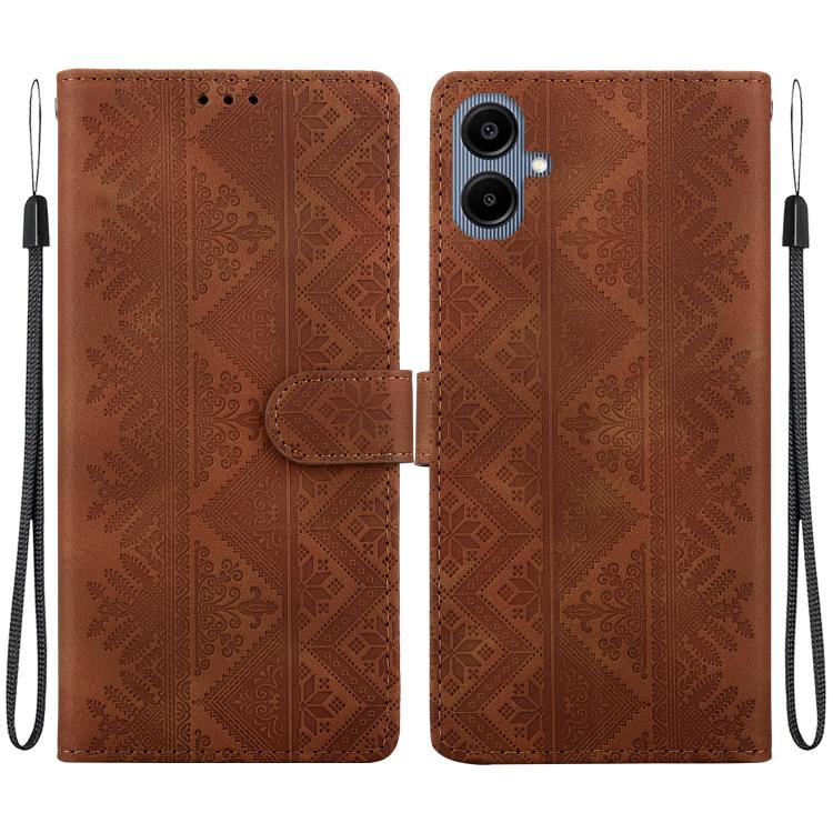 Custodia per telefono in ecopelle con motivo etnico in rilievo, For Galaxy A17 4G / 5G / A26 5G, For Galaxy A06 4G / 5G / A07 4G / 5G, For Galaxy A56 5G, For Galaxy A16 4G / 5G