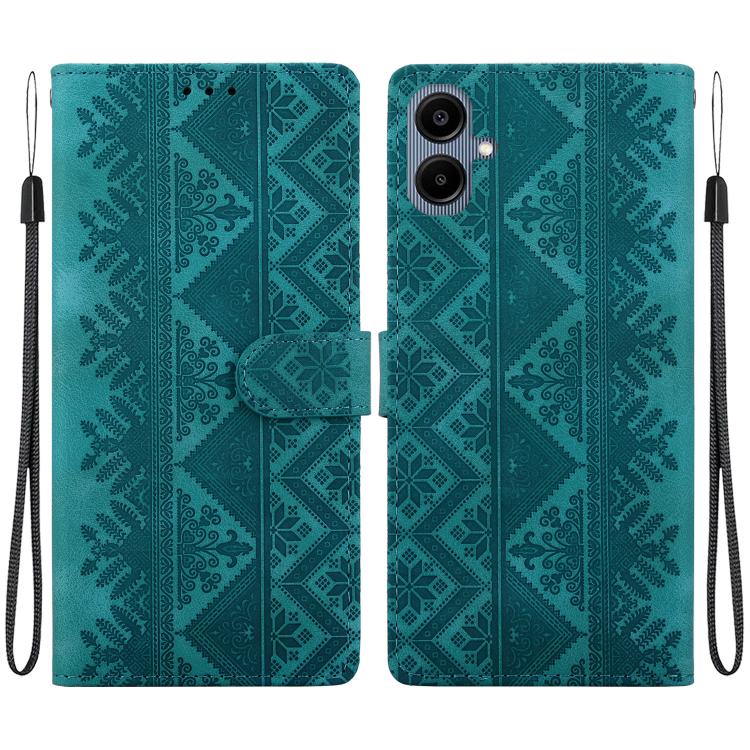 Custodia per telefono in ecopelle con motivo etnico in rilievo, For Galaxy A17 4G / 5G / A26 5G, For Galaxy A06 4G / 5G / A07 4G / 5G, For Galaxy A56 5G, For Galaxy A16 4G / 5G
