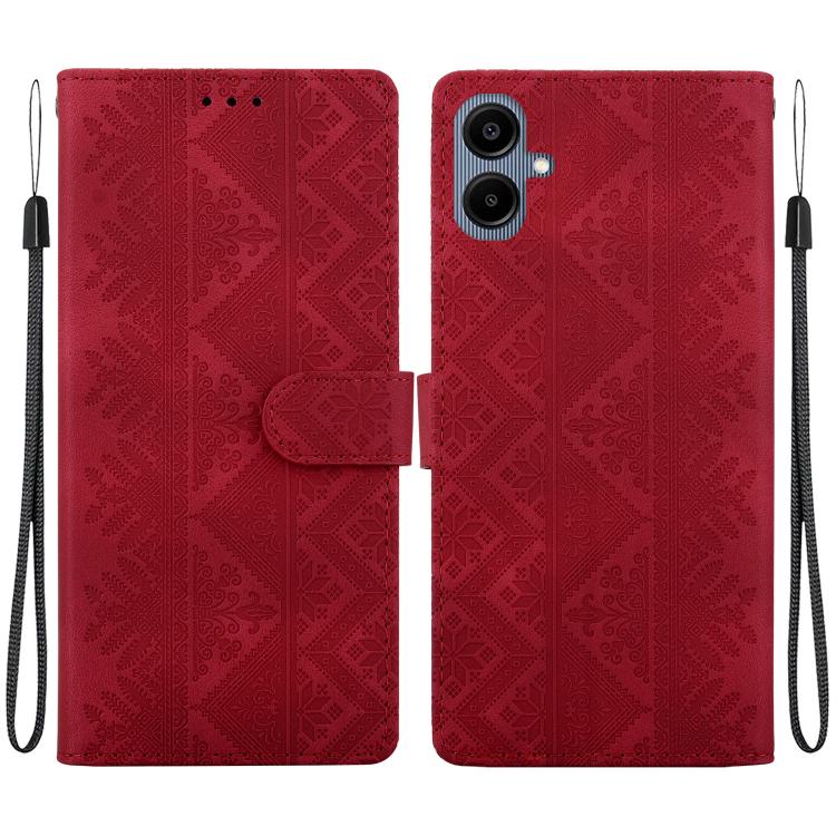 Custodia per telefono in ecopelle con motivo etnico in rilievo, For Galaxy A17 4G / 5G / A26 5G, For Galaxy A06 4G / 5G / A07 4G / 5G, For Galaxy A56 5G, For Galaxy A16 4G / 5G