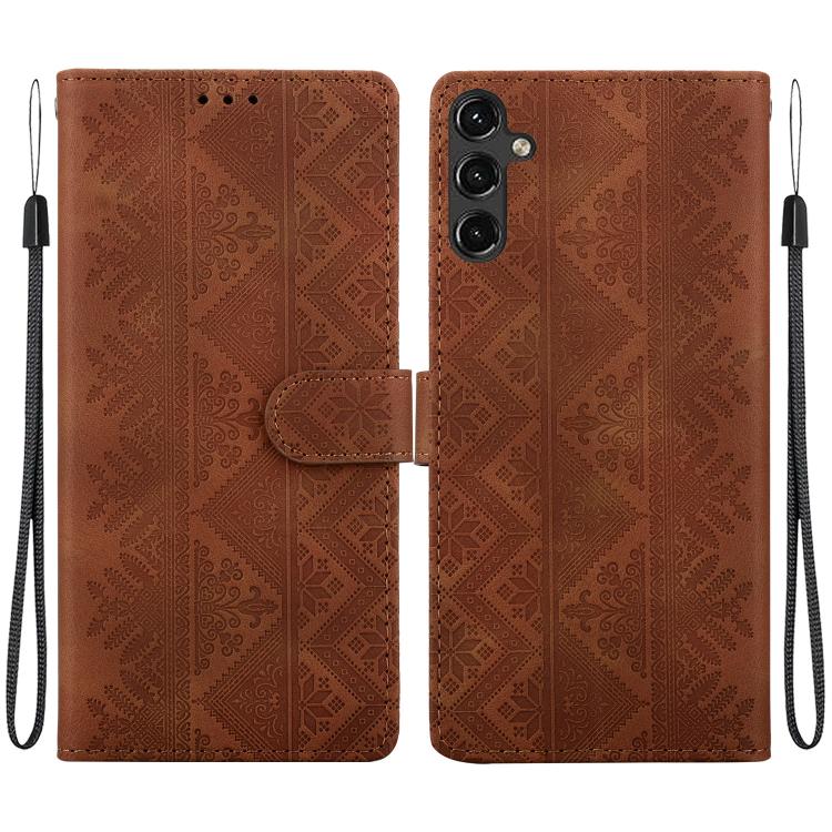Custodia per telefono in ecopelle con motivo etnico in rilievo, For Galaxy A25 5G, For Galaxy A14 4G / 5G, For Galaxy A34 5G, For Galaxy A54 5G