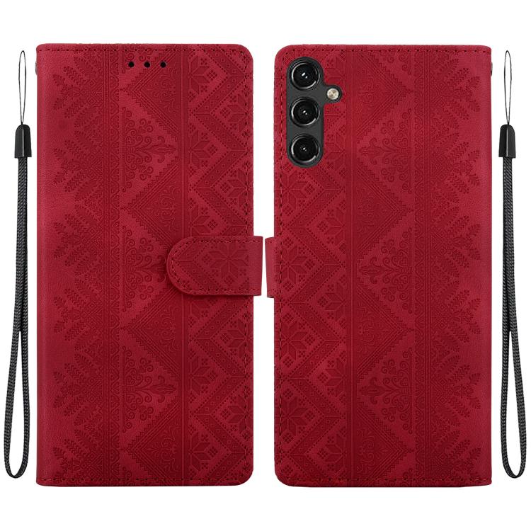 Custodia per telefono in ecopelle con motivo etnico in rilievo, For Galaxy A25 5G, For Galaxy A14 4G / 5G, For Galaxy A34 5G, For Galaxy A54 5G