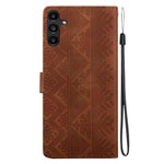Custodia per telefono in ecopelle con motivo etnico in rilievo, For Galaxy A15 4G / 5G, For Galaxy A55 5G, For Galaxy A35 5G, For Galaxy A05s