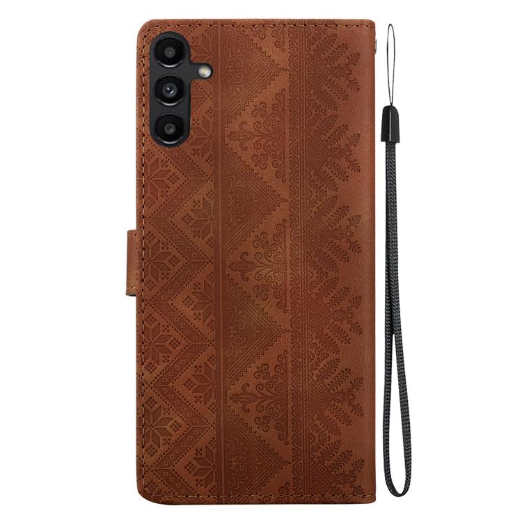Custodia per telefono in ecopelle con motivo etnico in rilievo, For Galaxy A15 4G / 5G, For Galaxy A55 5G, For Galaxy A35 5G, For Galaxy A05s