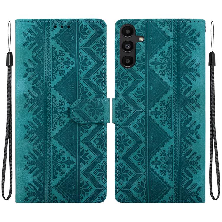 Custodia per telefono in ecopelle con motivo etnico in rilievo, For Galaxy A15 4G / 5G, For Galaxy A55 5G, For Galaxy A35 5G, For Galaxy A05s