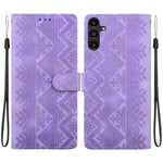 Custodia per telefono in ecopelle con motivo etnico in rilievo, For Galaxy A15 4G / 5G, For Galaxy A55 5G, For Galaxy A35 5G, For Galaxy A05s