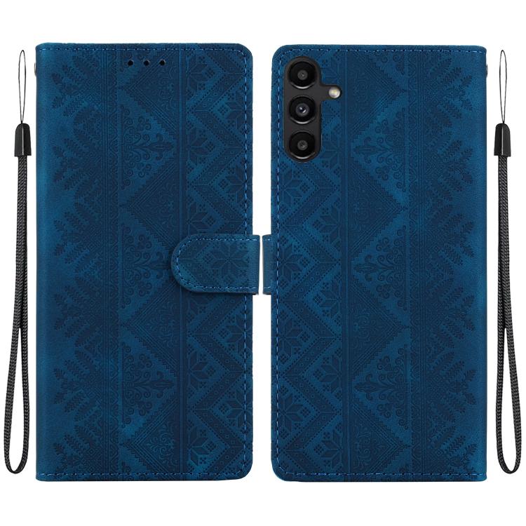 Custodia per telefono in ecopelle con motivo etnico in rilievo, For Galaxy A15 4G / 5G, For Galaxy A55 5G, For Galaxy A35 5G, For Galaxy A05s