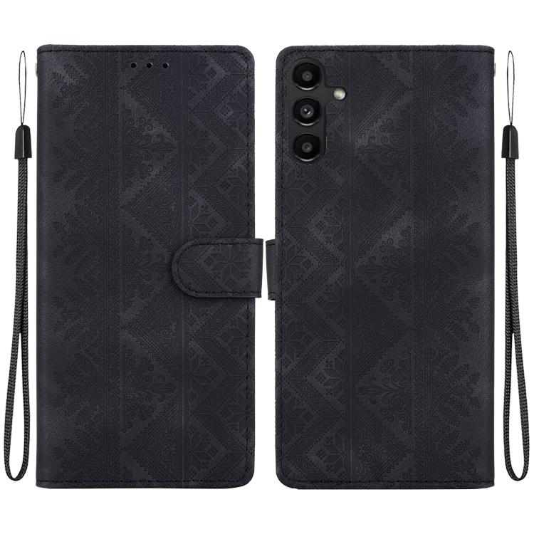 Custodia per telefono in ecopelle con motivo etnico in rilievo, For Galaxy A15 4G / 5G, For Galaxy A55 5G, For Galaxy A35 5G, For Galaxy A05s