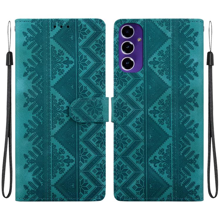 Custodia per telefono in ecopelle con motivo etnico in rilievo, For Galaxy A17 4G / 5G / A26 5G, For Galaxy A06 4G / 5G / A07 4G / 5G, For Galaxy A56 5G, For Galaxy A16 4G / 5G