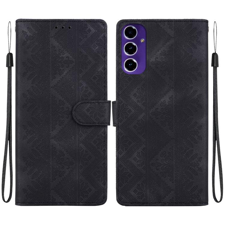 Custodia per telefono in ecopelle con motivo etnico in rilievo, For Galaxy A17 4G / 5G / A26 5G, For Galaxy A06 4G / 5G / A07 4G / 5G, For Galaxy A56 5G, For Galaxy A16 4G / 5G