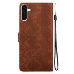 Custodia per telefono in ecopelle con motivo etnico in rilievo, For Galaxy A17 4G / 5G / A26 5G, For Galaxy A06 4G / 5G / A07 4G / 5G, For Galaxy A56 5G, For Galaxy A16 4G / 5G