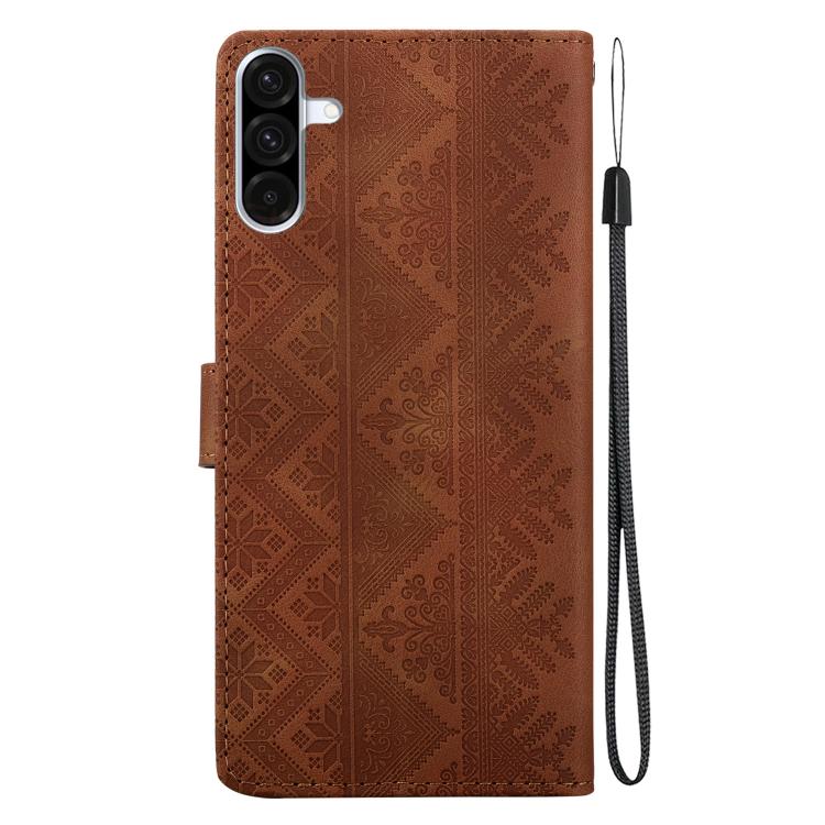 Custodia per telefono in ecopelle con motivo etnico in rilievo, For Galaxy A17 4G / 5G / A26 5G, For Galaxy A06 4G / 5G / A07 4G / 5G, For Galaxy A56 5G, For Galaxy A16 4G / 5G