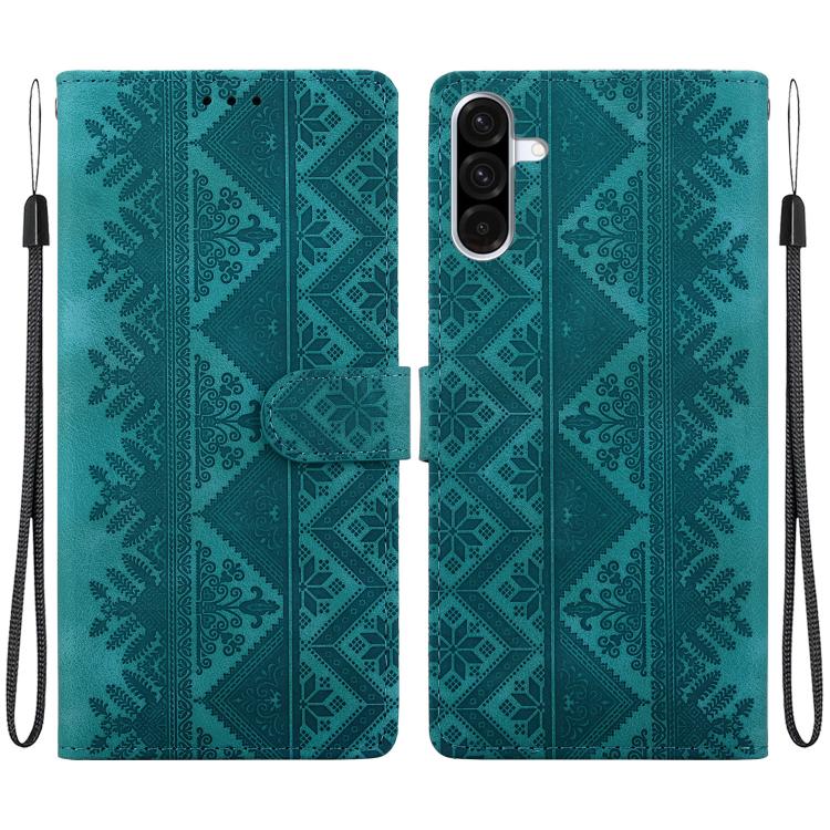 Custodia per telefono in ecopelle con motivo etnico in rilievo, For Galaxy A17 4G / 5G / A26 5G, For Galaxy A06 4G / 5G / A07 4G / 5G, For Galaxy A56 5G, For Galaxy A16 4G / 5G