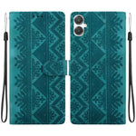 Custodia per telefono in ecopelle con motivo etnico in rilievo, For Galaxy A57 5G, For Galaxy A37 5G / A36 5G, For Galaxy A27 5G, For Galaxy A25e 5G JP