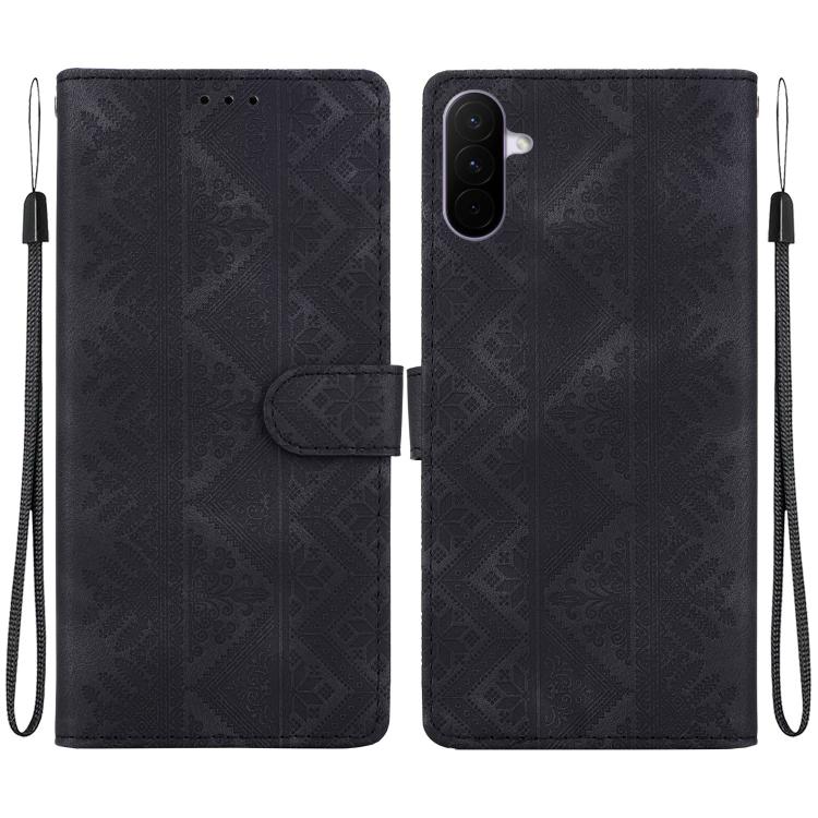Custodia per telefono in ecopelle con motivo etnico in rilievo, For Galaxy A57 5G, For Galaxy A37 5G / A36 5G, For Galaxy A27 5G, For Galaxy A25e 5G JP