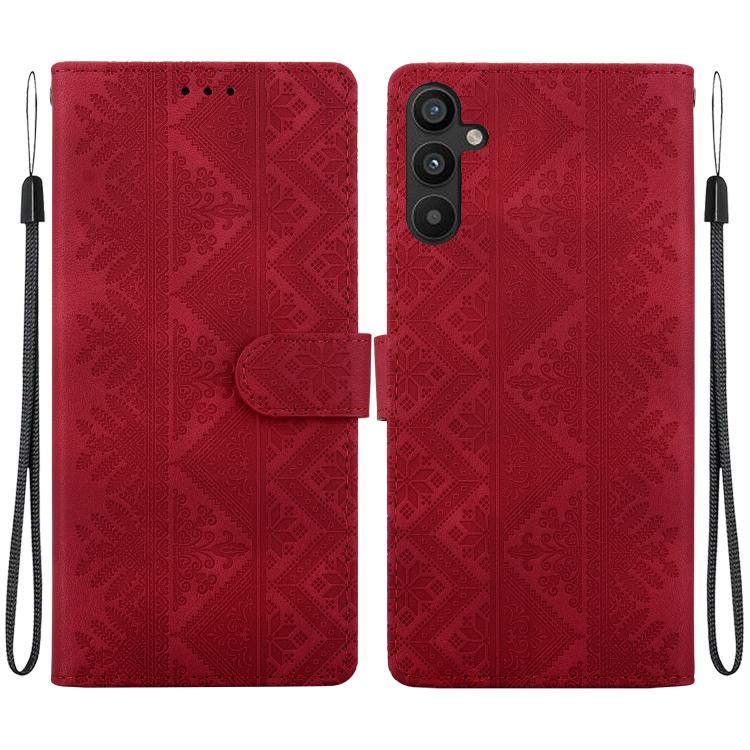 Custodia per telefono in ecopelle con motivo etnico in rilievo, For Galaxy A25 5G, For Galaxy A14 4G / 5G, For Galaxy A34 5G, For Galaxy A54 5G