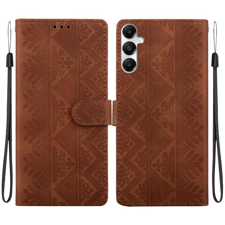 Custodia per telefono in ecopelle con motivo etnico in rilievo, For Galaxy A15 4G / 5G, For Galaxy A55 5G, For Galaxy A35 5G, For Galaxy A05s