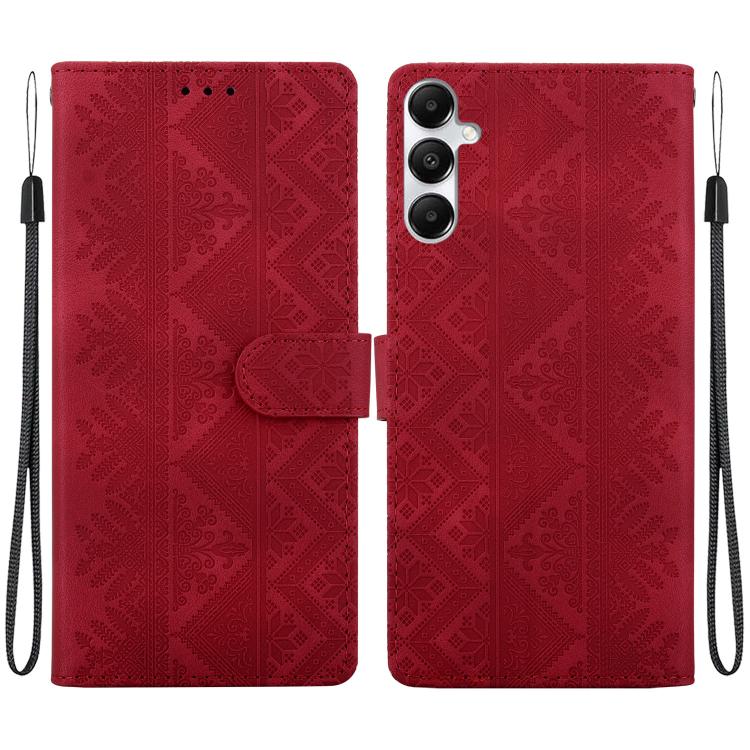 Custodia per telefono in ecopelle con motivo etnico in rilievo, For Galaxy A15 4G / 5G, For Galaxy A55 5G, For Galaxy A35 5G, For Galaxy A05s