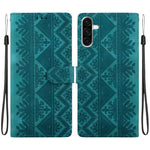 Custodia per telefono in ecopelle con motivo etnico in rilievo, For Galaxy A57 5G, For Galaxy A37 5G / A36 5G, For Galaxy A27 5G, For Galaxy A25e 5G JP