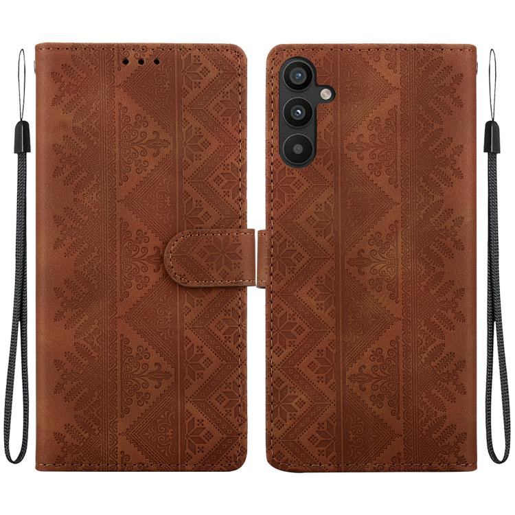 Custodia per telefono in ecopelle con motivo etnico in rilievo, For Galaxy A25 5G, For Galaxy A14 4G / 5G, For Galaxy A34 5G, For Galaxy A54 5G