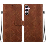 Custodia per telefono in ecopelle con motivo etnico in rilievo, For Galaxy A15 4G / 5G, For Galaxy A55 5G, For Galaxy A35 5G, For Galaxy A05s