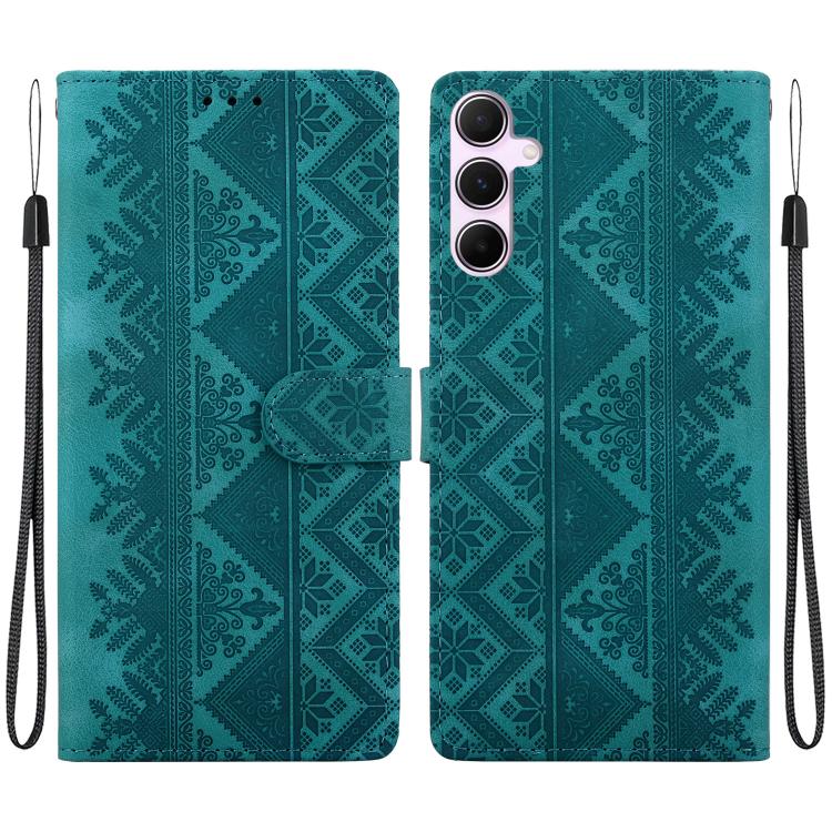 Custodia per telefono in ecopelle con motivo etnico in rilievo, For Galaxy A15 4G / 5G, For Galaxy A55 5G, For Galaxy A35 5G, For Galaxy A05s