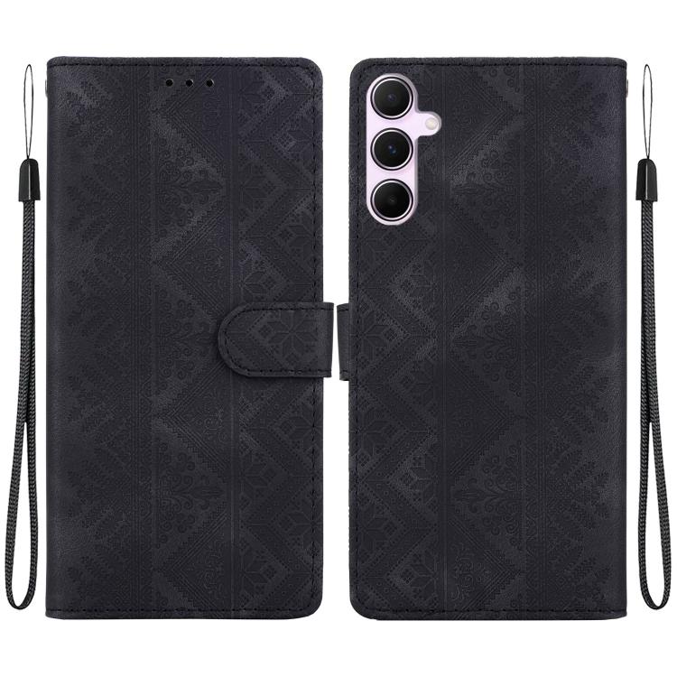 Custodia per telefono in ecopelle con motivo etnico in rilievo, For Galaxy A15 4G / 5G, For Galaxy A55 5G, For Galaxy A35 5G, For Galaxy A05s